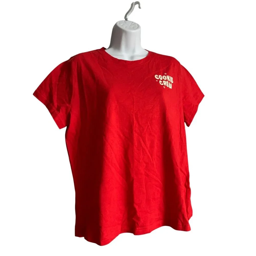 Wondershop Womens Cookie Crew Red Short Sleeve T-Shirt Christmas Top Size Large - Picture 4 of 11